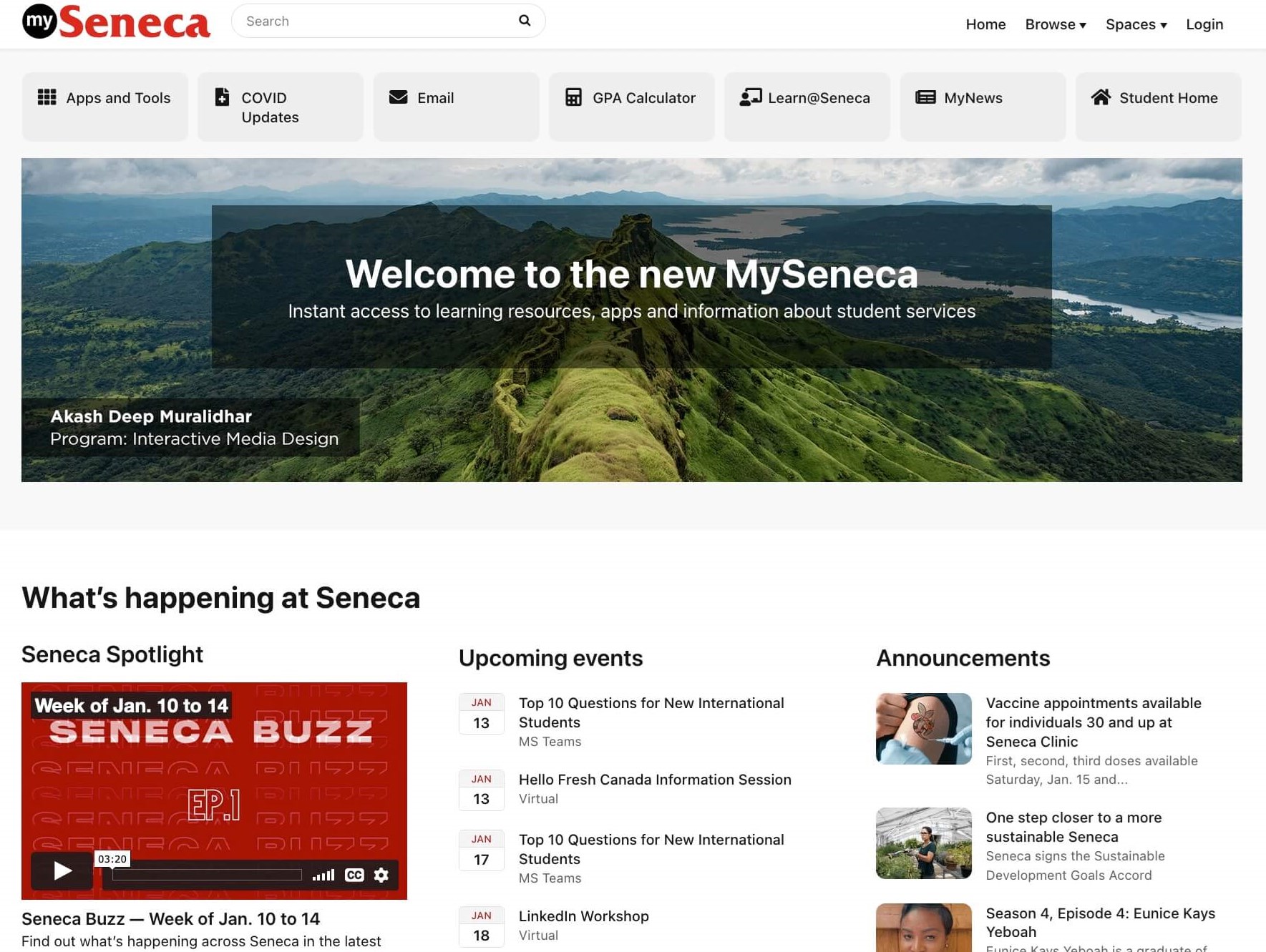 New MySeneca launches for students
