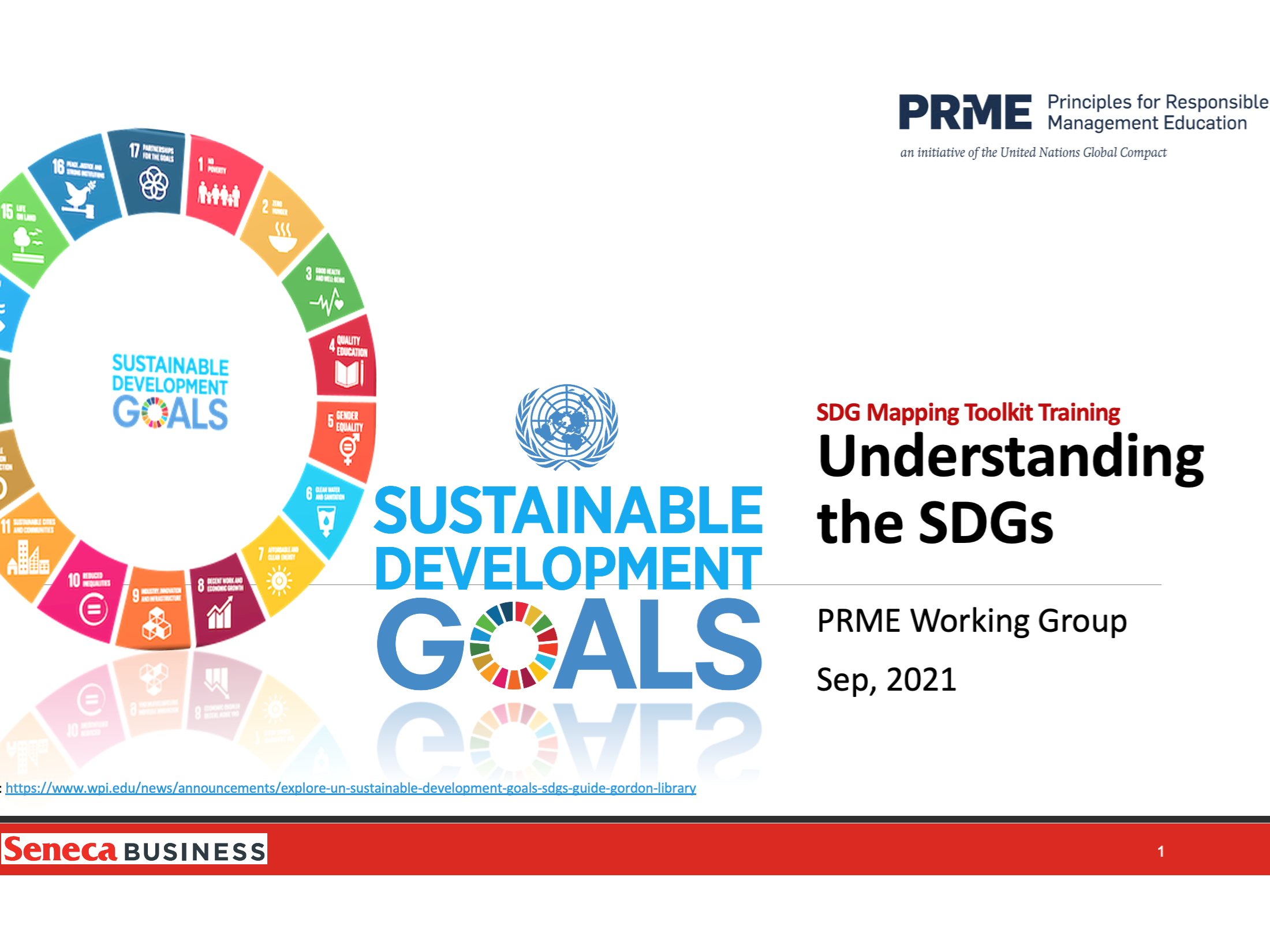 Seneca Business Mapping to the Sustainable Development Goals (SDGs)