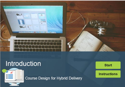 A screen capture from the Hybrid Course Design introduction module