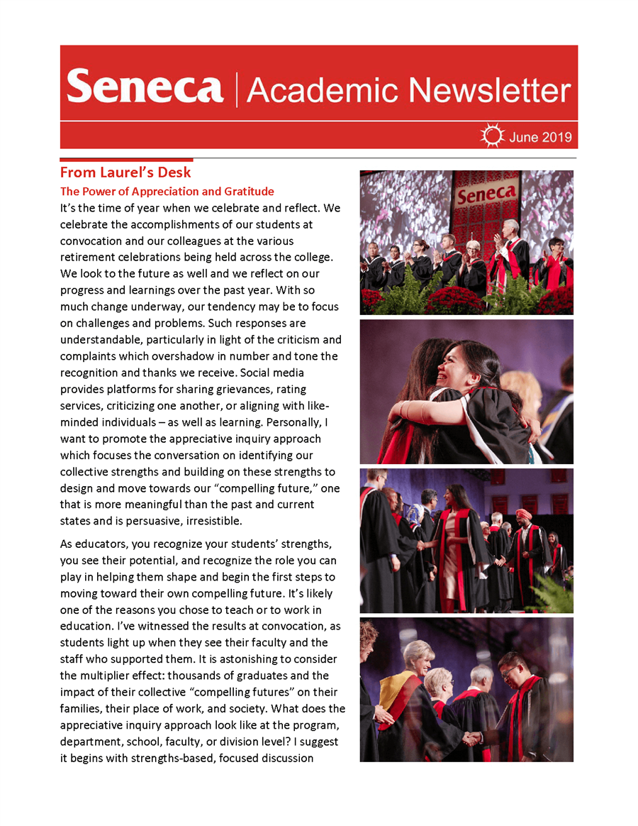 The June 2019 issue of the Academic Newsletter