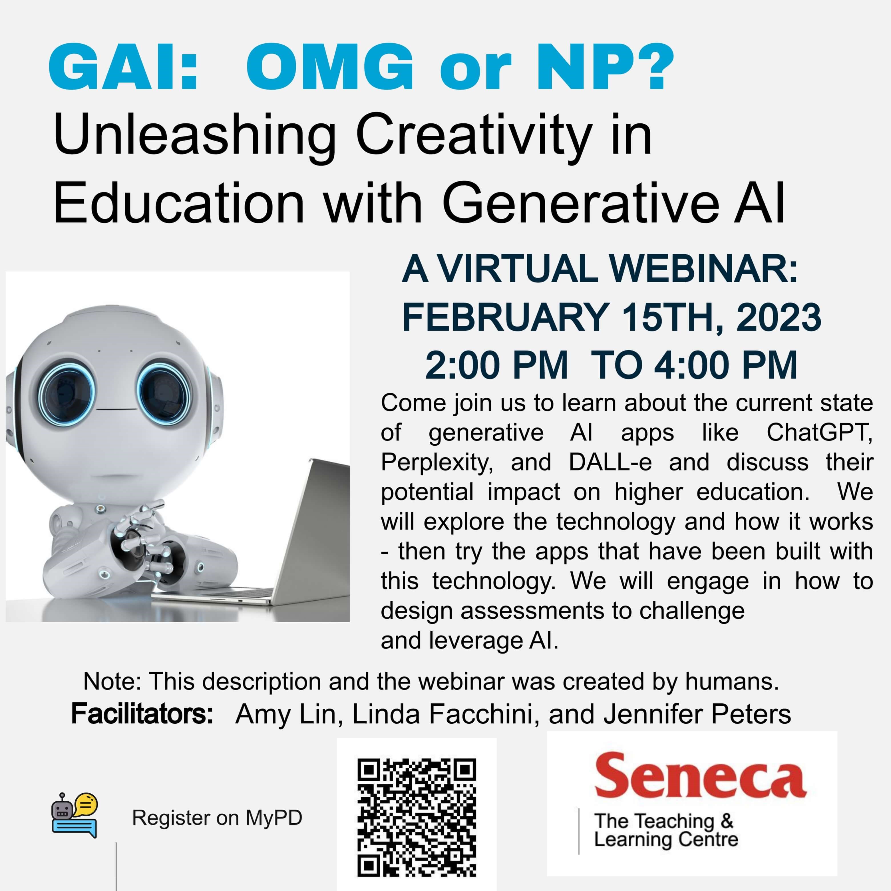 the flyer for the GAI: OMG or NP? webinar