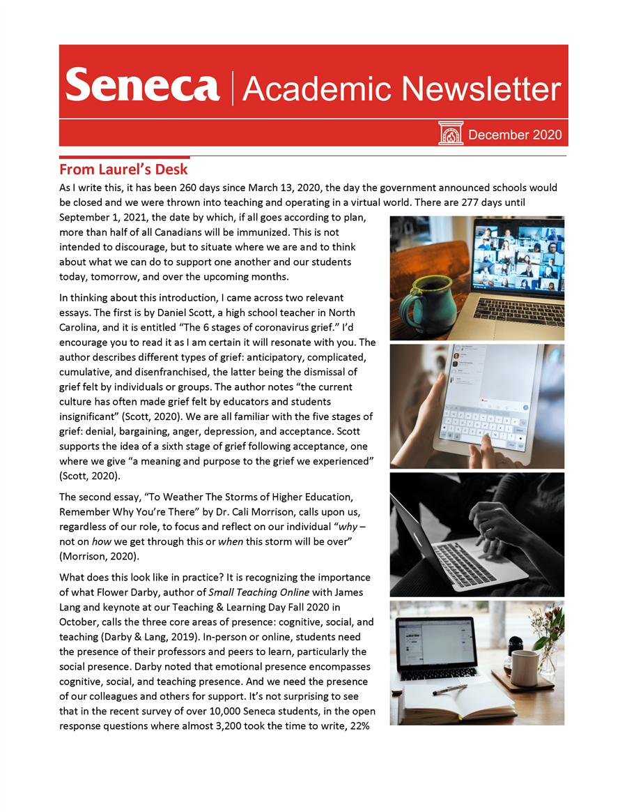 The December 2020 issue of the Academic Newsletter